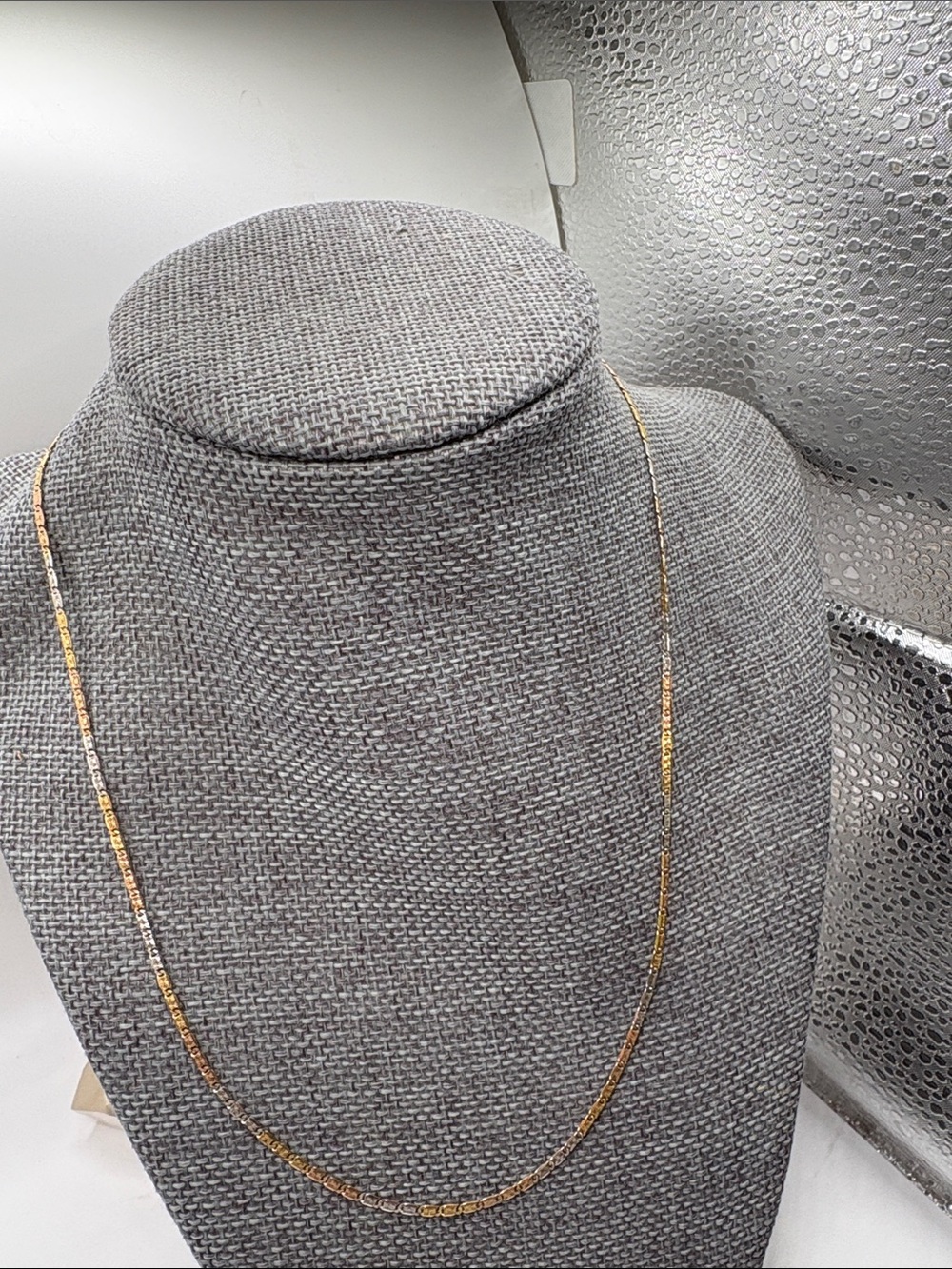 Vintage Tri Coloured Gold chain 10 K 18” ALM